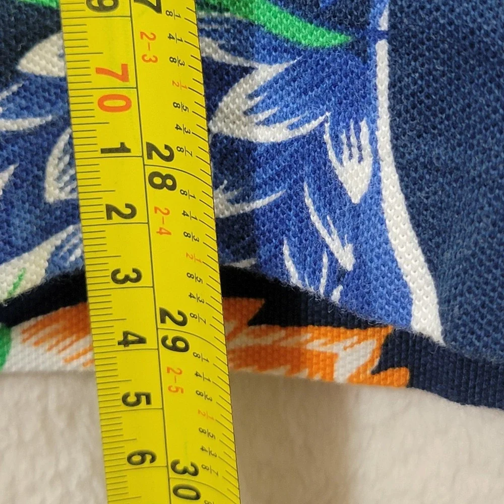 Polo‎ Ralph Lauren Mens Med Classic-Fit Tropical Print Mesh Polo Hawaiian Blue